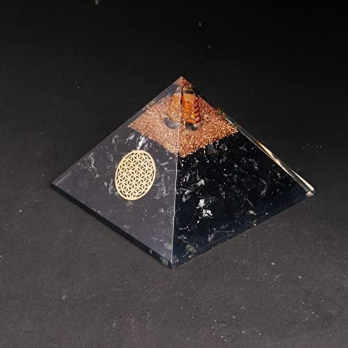 Crna tormalina kristalna piramida - negativna zaštita energije - kristali čišćenja energije - sretno kućni urez