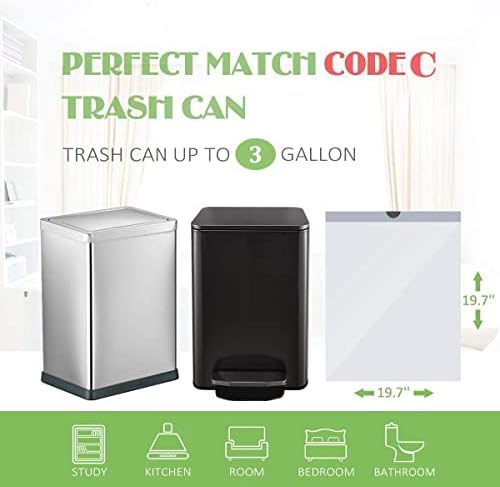 3 galona 220pcs jake vreće za smeće od smeća za smeće teivo, kupatilo kante za smeće kanti, male plastične vrećice za kućnu kancelariju kuhinju, bijela