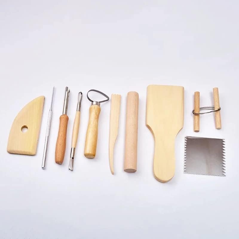 KJHD 10kom/Set alat za oblikovanje Lončarski Alati drveni drška vosak rezbarenje Sculpt zaglađivanje polimerni