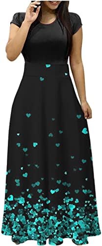 Ljetne haljine za žene 2023 trendi duge Casual labave cvjetne štampe kratke rukave haljine okruglog