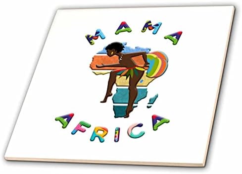 3drose Afrika-Mama Afrika na bijelom. Šarmantan poklon kulturne baštine-pločice