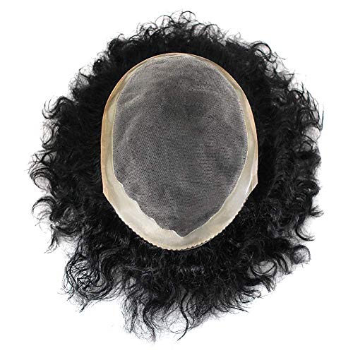 CURVE HAIR Afro Toupee 20mm Man Weave Hair Unit Crna Muška kovrčava perika ljudska kosa Afroamerička