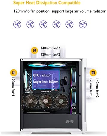 Bbnb Gaming Case, mid-Tower PC Gaming Case M-ATX / ITX-prednji i / o USB 3.0 bočni panel od kaljenog stakla