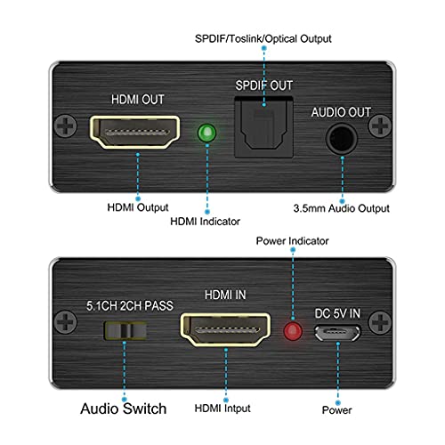 Bhvxw-kompatibilan audio ekstraktor stereo ekstraktor extractor optički 3,5 mm adapter za audio razdjelnik