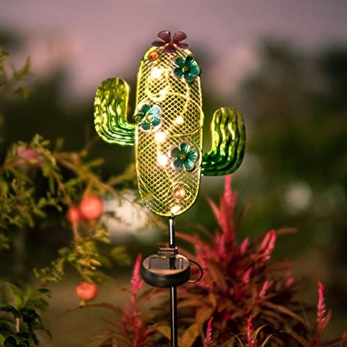 Dreamysoul solarni vrtni svjetla, vanjski solarni kaktus svjetla za jačanje vodootporne za vrtni