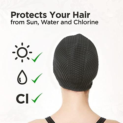Beemo ženska lateks plivajuća kapa - gumeni šešir za kupanje - mekani komforni rasteznuti kosu niske dizajne