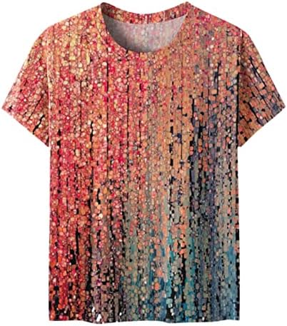 Žene vrhovi gradijent Gipsophila cvjetna grafika opuštena fit bluza T majice kratki rukav Crewneck