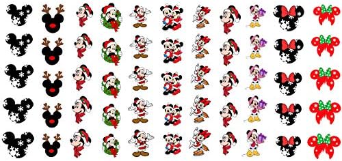 Mickey Mouse & amp; Minne Mouse Božić Nail Art Decals Set 2 - Salon kvalitete!