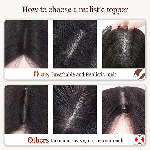 Udu Hair Toppers for Women Real Human Hair Human Hair Toppers with Bangs Clip In Bangs Wiglets Hair Pieces for Women with stanjivanje Hair Loss Cover sijeda kosa
