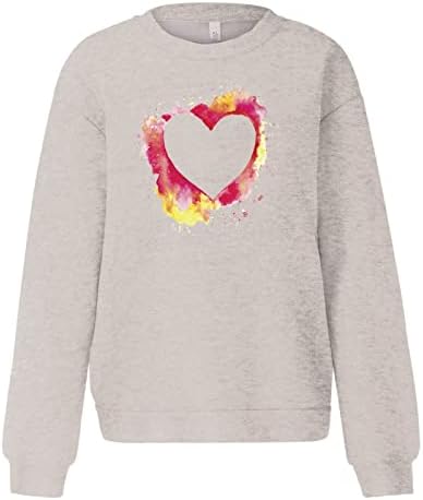 Dan zaljubljenih Swearshirt za žene slatka srce Print duge rukave košulje Casual Duks jesen odjeća Tops