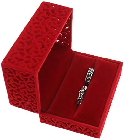 Sing F Ltd Exquisite Hollos Art Red baršunaste dvostruko prstena za naušnice nakit nakit ogrlica za angažman vjenčanje