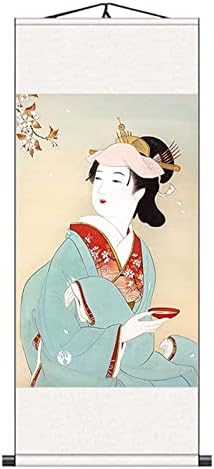 Qingxun zidne slike dekorativna zidna Umjetnost japanski Kimono slika ljepote Scroll slika spremna