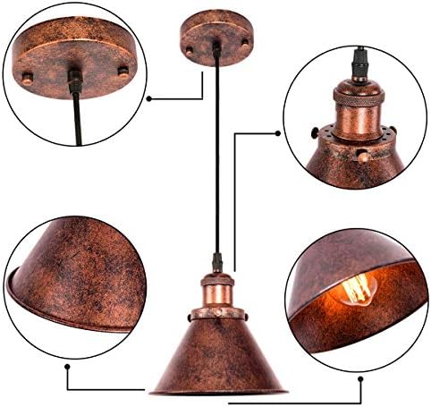 Lingkai Industrial Privjesak Light Rustikalni konusni sjenila učvršćena visina visine stropne svjetiljke