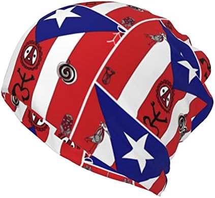 Pletena kapa sa šeširom za dizajn zastave Portorika za muškarce i žene