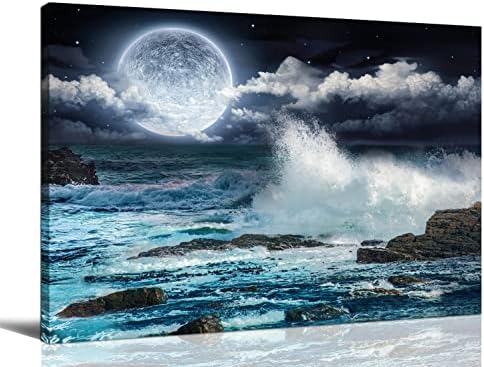 Meetdeceny Mjesečev zid-Umjetnost-zid za uređenje kupatila-Umjetnost-slika pejzaža morskog okeana