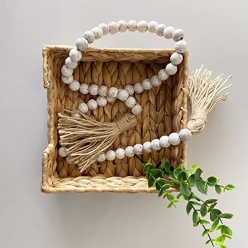 PLPLAAOOOOO Grčka perla Garland sa resilicama, seoskim zrncem, izdržljive rustikalne perlice od prirodnog