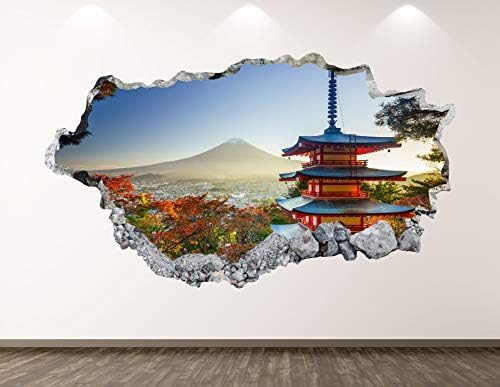 Zapadna planina Stari japanski dvorac Zidna naljepnica Umjetnički dekor 3D Razbijene tvrđave Naljepnice