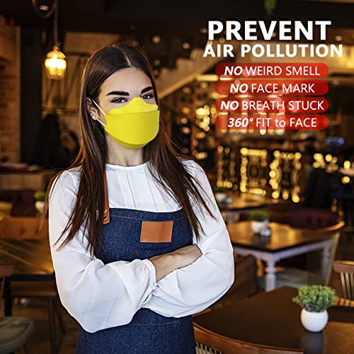 Yiderbo Kn95 maske za lice 100 Pakovanje Filter za disanje Efikasnost≥95% zaštita za jednokratnu upotrebu Kn95 maska, žuta