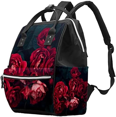 Vbfofbv torba za pelene ruksak, torbe za presvlačenje pelena multifunkcionalni paket za povratak, uniseks i moderan, cvijet crvene ruže