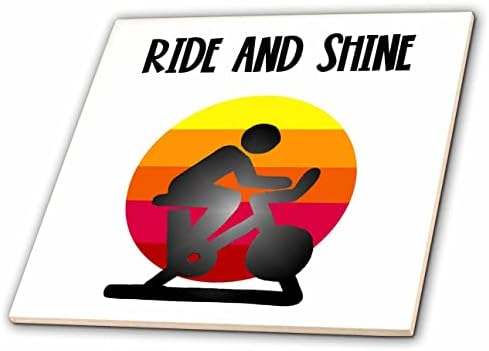 3drose Funny Sunrise Ride and Shine Spin ciklus klase Indoor Cycling Pun-Tiles