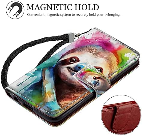 SHENCANG plava torbica za novčanik za Samsung Galaxy S22 case Designer slatka lijenost Art-13 preklopna futrola