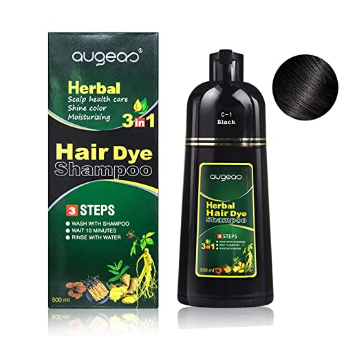 lymznus Herbal 3 u 1 Black Hair Dye - Black Hair Dye šampon za sijedu kosu, Instant black hair Shampoo for women & Men 500ML, Grey Covership, Hair Color Shampoo 16.9 Fl oz