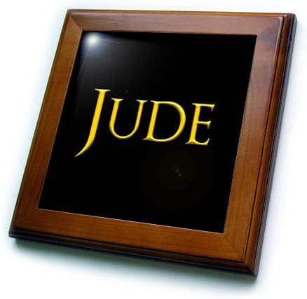 3drose Jude trendy Man ime u Americi. Žuto na crnom ili. - Uramljene Pločice