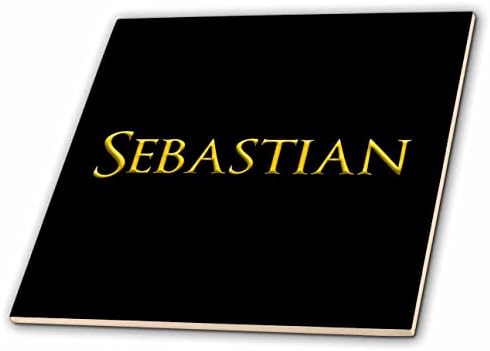 3drose Sebastian popularno ime za dječake u SAD-u. Žuta na crnom šarmu-pločice