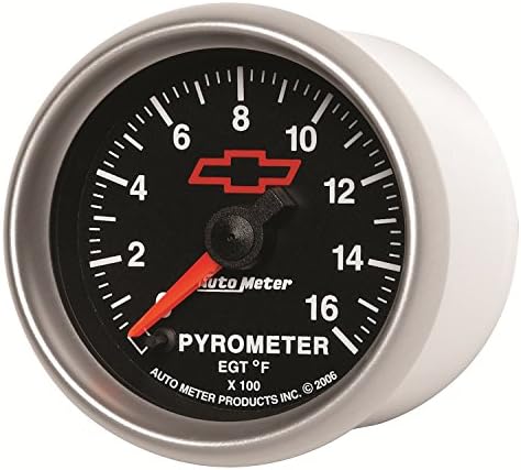 Auto Meter 3644-00406 GM Performance Part Red 2-1/16 0-1600 stepen Fahrenheit Full Sweep električni pirometar