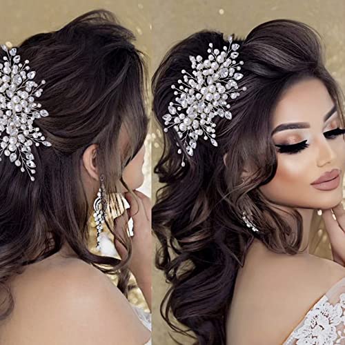 MOPMAP vjenčanje češalj za kosu biser Bridal Hair Clip Rhinestone Crystal vjenčanje Hair Accessories za djeveruše
