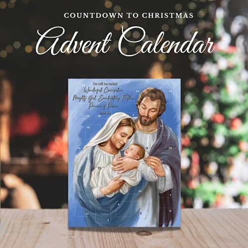 Paket u učionici odbrojavanje do Božića 2021. vjerski Adventski kalendar, 24 Numerirana preklopa s biblijskim