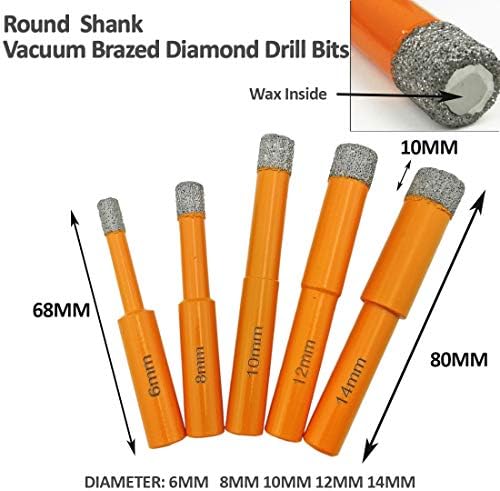 SHATATOOL Dry Diamond burgija sa okruglim granitnim mermerom, betonskim pločicama, keramičkom tvrdom plastikom