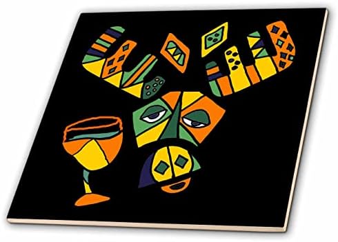 3drose Cool smiješno vino za piće losa apstraktni kubizam Picasso stil Art-Tiles