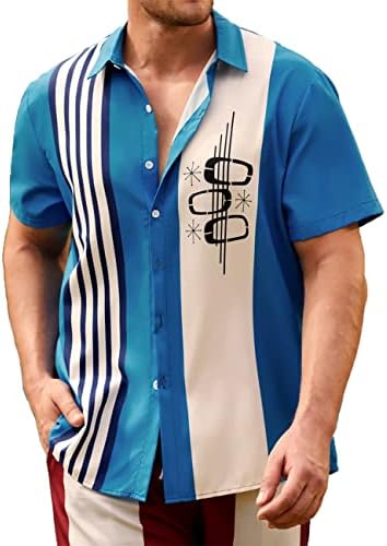 Kuglane košulje za muškarce kratki rukav ležerni otisnutim prevelikim gumbom za odmor Havajske majice