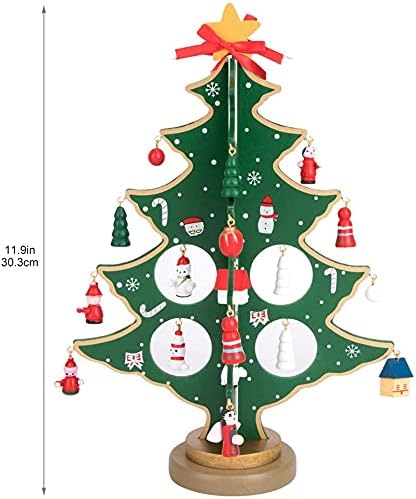 通用 Božićno drvce, dekoracija radne površine, mini trodimenzionalni drveni ukrasi za božićne stablo, dječji
