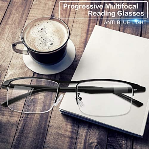 LJIMI progresivni naočale za čitanje protiv plavog svjetla Nema linije Multifokalni čitači računara za muškarce