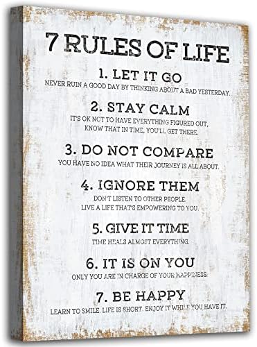 7 pravila života inspirativna platna umjetnička kancelarija zidni dekor slike platno motivacijski citati