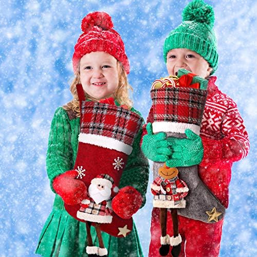 Cacoe Božićne čarape 3 Pakovanje, zabava Favorira čarape Xmas kamin Viseći ukras za porodični