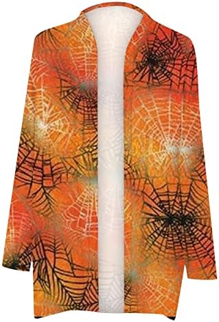 Fall Cardigani za žene 2022 Halloween Cardigan Otvoreno prednji dugi rukav lagani Goth dugi poklopac