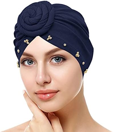 Beanie Hat za žene Klottene elastične turbane glave mekane udobne glave raka Čvrsta boja kose