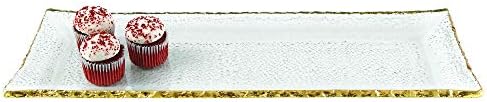 Badash Goldedge staklor ladica - 18 x 6,5 ručno uređen zlatni list ivice pravokutnika - hrana za sigurnu