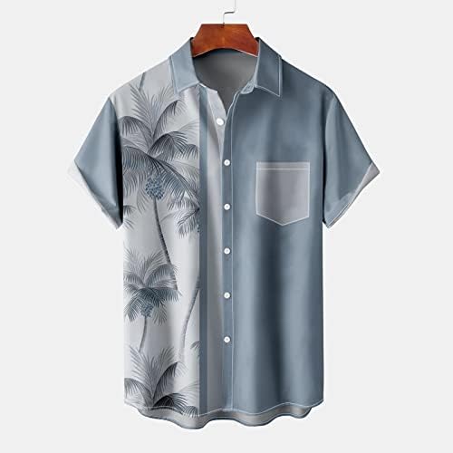 2023 NOVO MENS 3D digitalni tisak džep za kopču reverl majica s kratkim rukavima Jesen Boja bluza muškarci