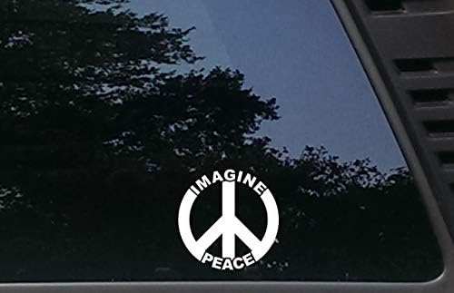 Visoki Viz Inc Zamislite mir mirovni znak - 3 3/4 x 3 3/4 Die rezan vinilni naljepnica za automobile,