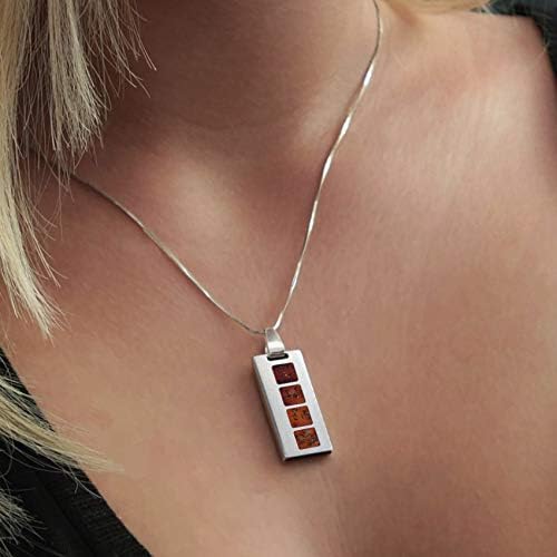 Ogrlica USB privjesak, prilagođena USB, poklon za mamu, poklon za njen, baltički amber, 925 srebrni
