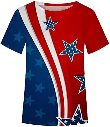Američka košulja za zastavu Žene četvrti juli Patriotske majice Star Stripes Tees USA za zastavu Grafički