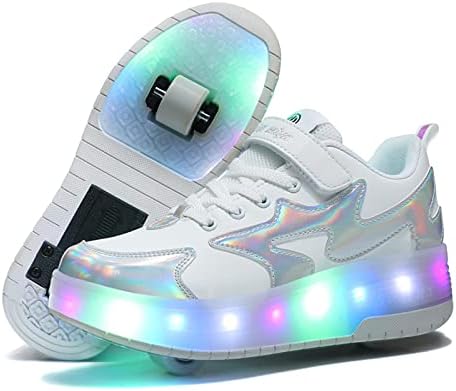 Bfoel Kids roller Skates osvetlite cipele sa duplim točkovima LED USB Roller patike za devojčice dečake rođendan
