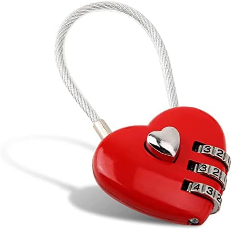 Zaključana u obliku srca, trocifrena mini brava, sa ljubavnim konopcem za srce, zaključavanje lozinke