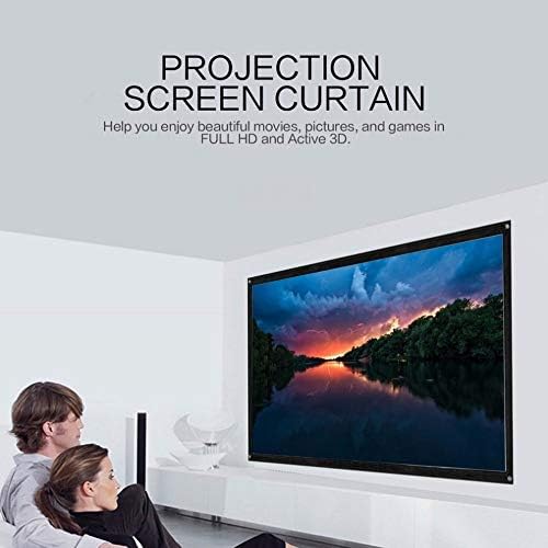 KXDFDC 16: 9 Prijenosni sklopivi zaslon projektora na zidu Montiran kućni kino Kazalište 3D projekcijsko zaslonsko platno Matt White Acehe 1: 1