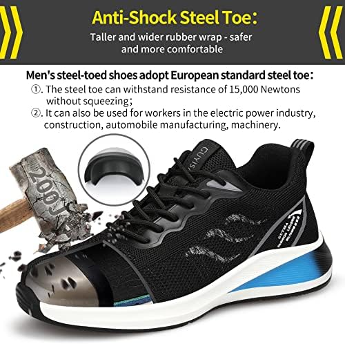 Kgjianda Steel toe Shoes for Men For Women Work Shoes For Men Safety Steel Toe Sneakers Boots