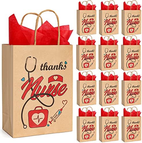 GonLei 12 komada poklon torbe za medicinske sestre male, poklon torba za medicinske sestre Bulk 2023, Hvala